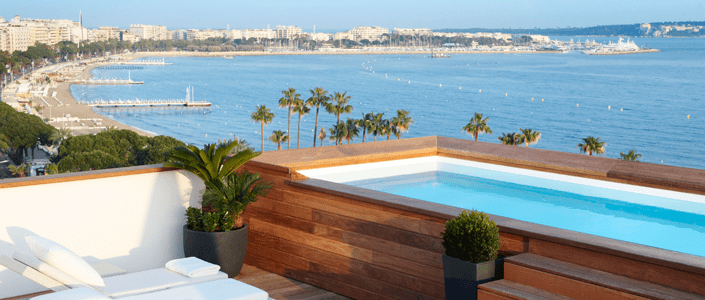 terrasse avec piscine cote d'azur